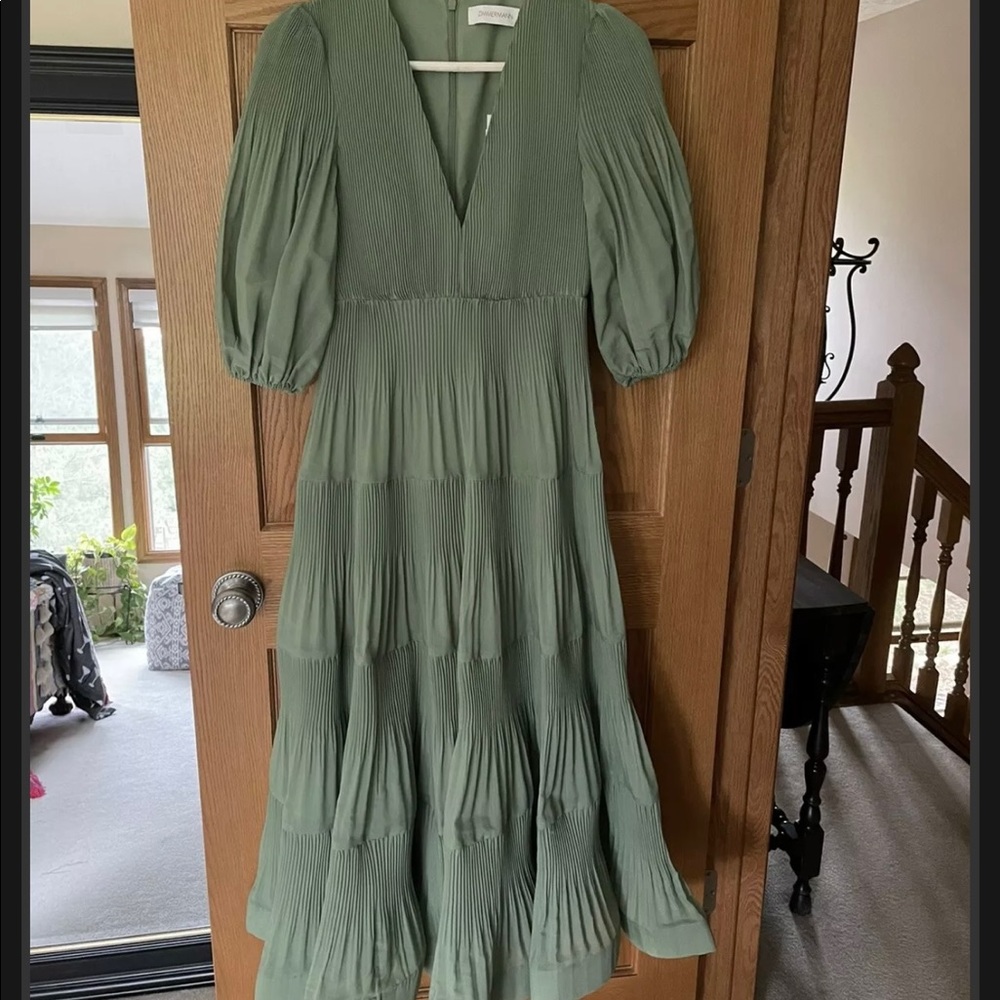 Zimmermann Pleated Tiered MIDI dress 0
